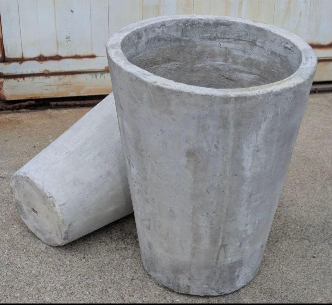 おしゃれ都会派トール型高級コンクリポット12号9号キズ有おまけ付お買得2枚セット