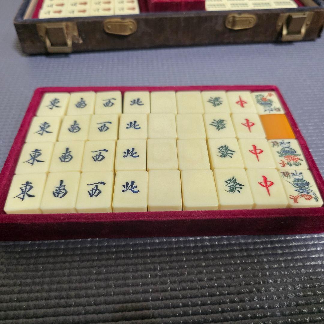 11【匿名配送】骨竹　麻雀　 竹背 骨牌 アンティーク 骨董マージャン　麻雀牌