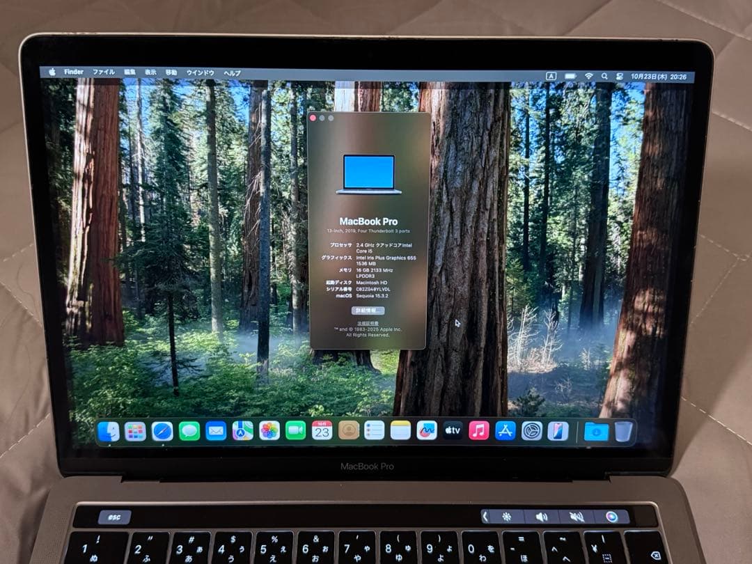 MacBook Pro 13インチ 2019 メモリ16GB SSD256GB