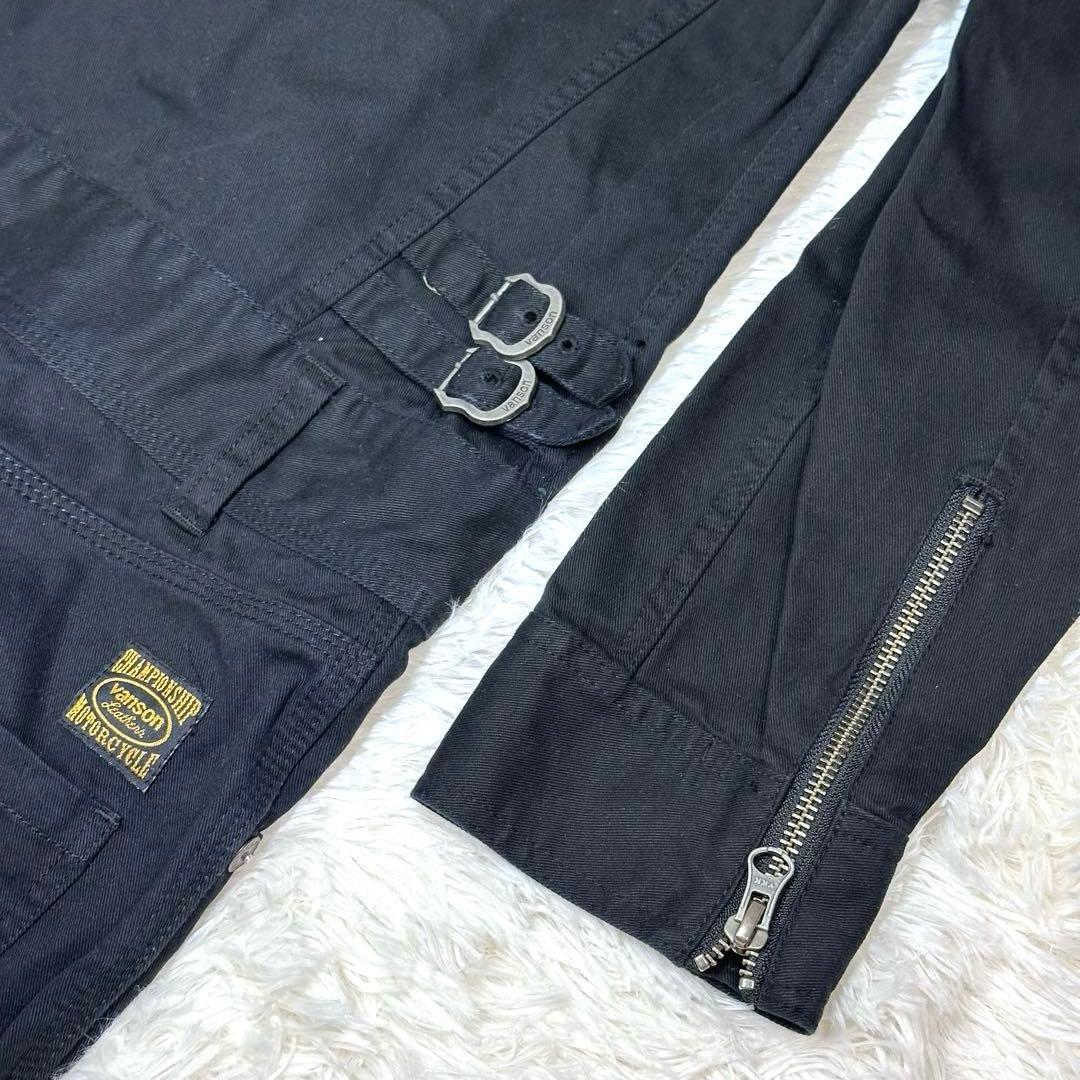【美品】Vanson Leathers ブラックオーバーオール