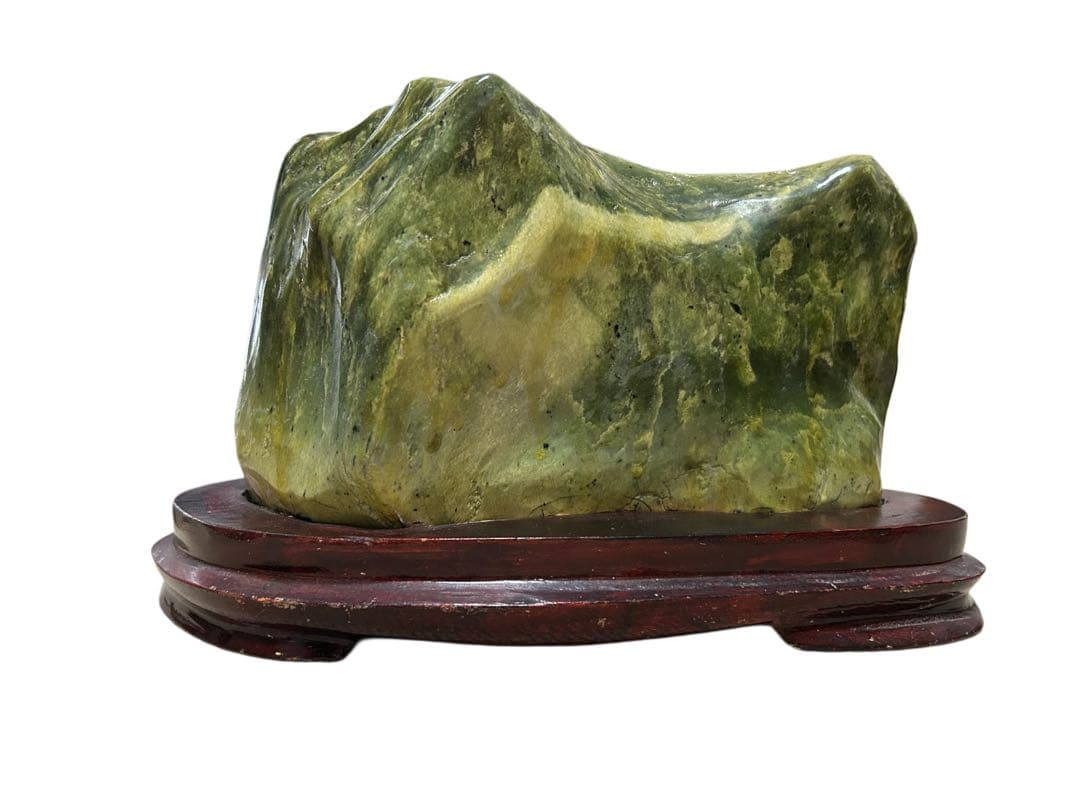 翡翠 天然ネフライト 鑑別保証書付 置き物 天然石 鑑賞石 置物 飾石