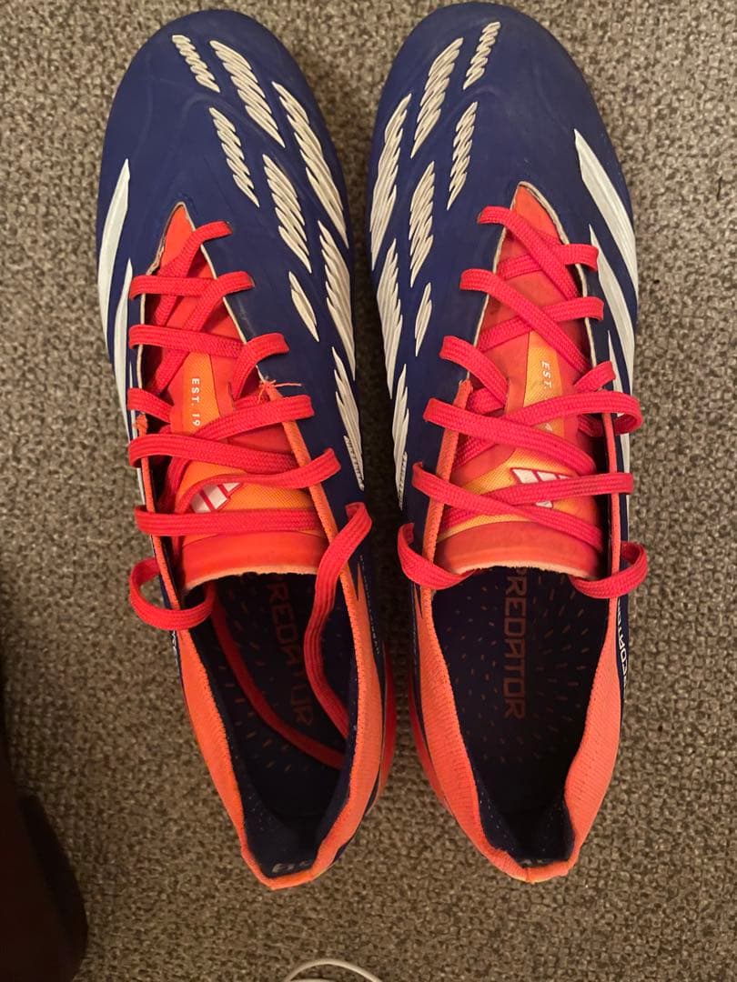 アディダスサッカースパイクシューズプレデターエリートHG AGブルーオレンジ27