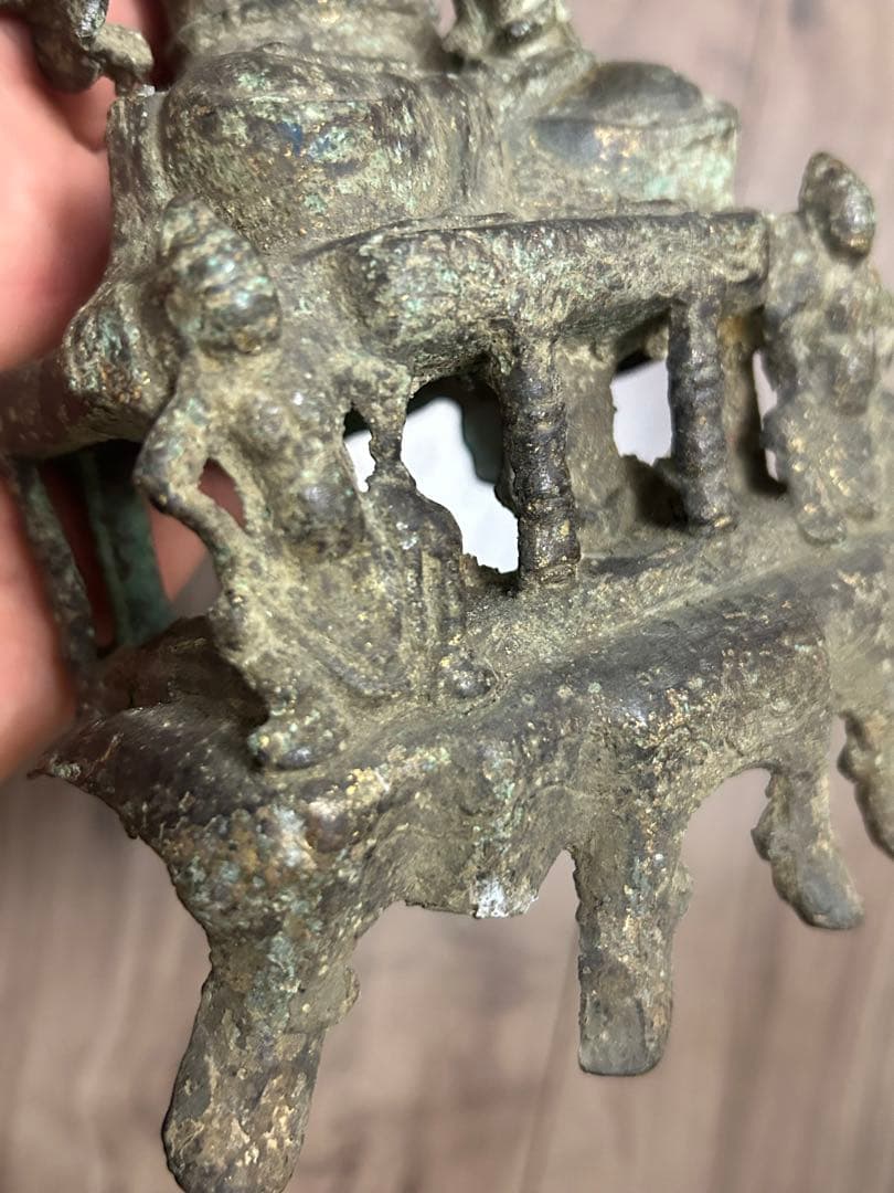 古董 中国明時代 觀音銅像 旧家藏出し