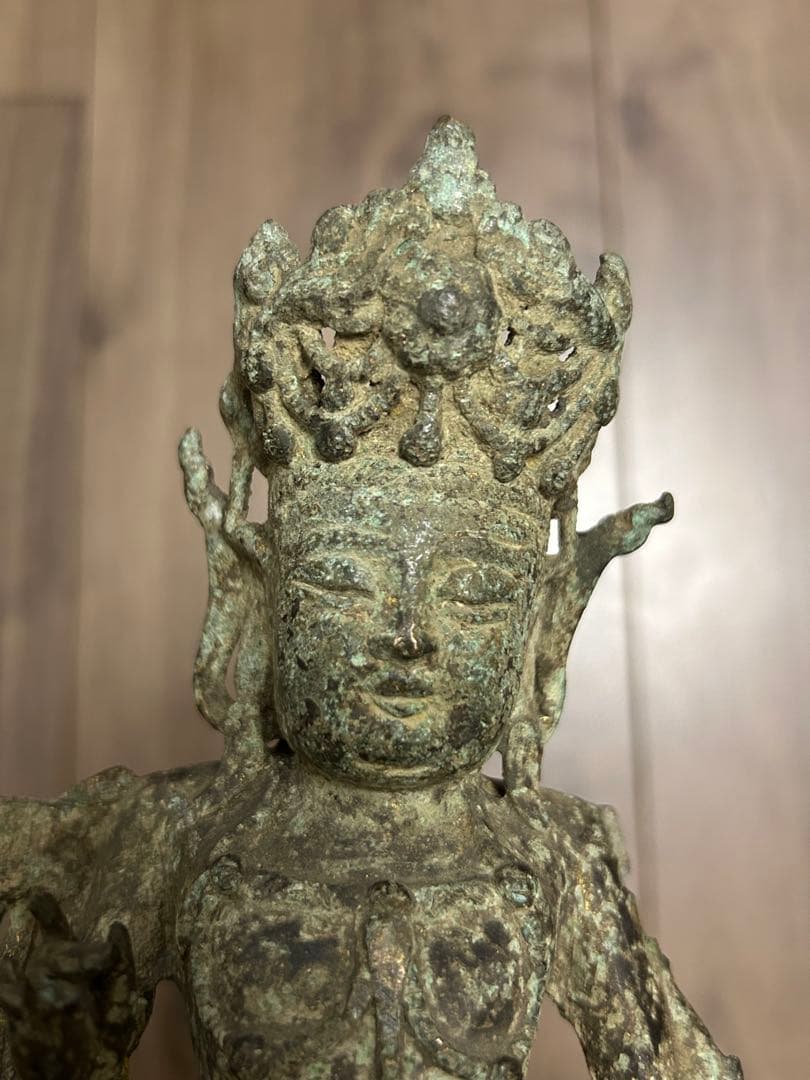 古董 中国明時代 觀音銅像 旧家藏出し