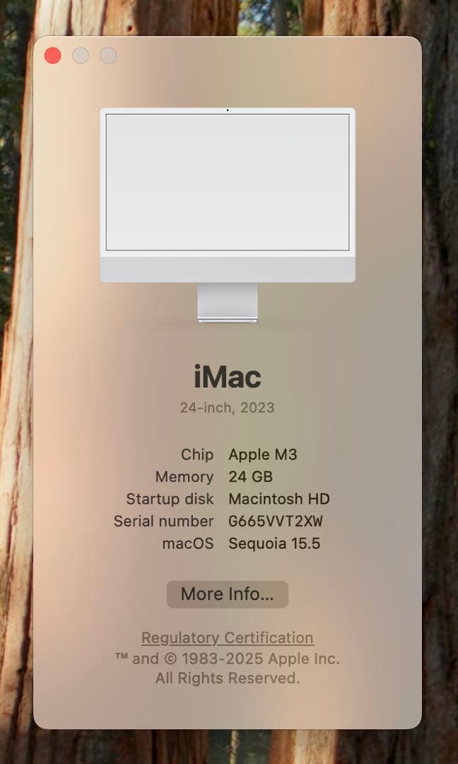 iMac 24インチ(M3, 2023) メモリ24GB / 512GB