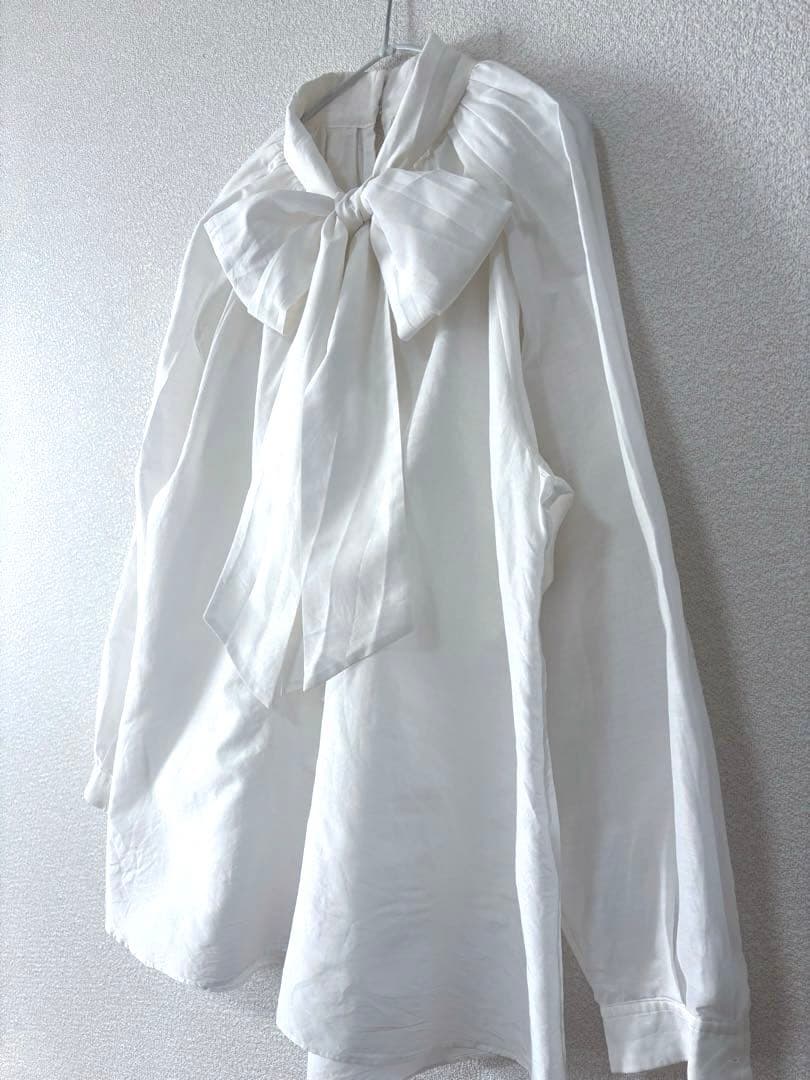 ＜Drawer（ドゥロワー）＞ コットンシルクボウタイブラウス