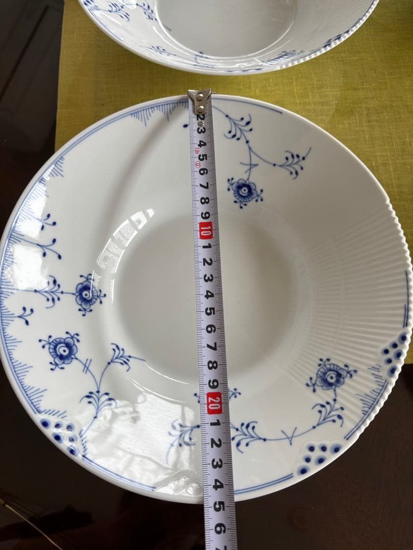 青い花柄 ボウル 4個セット 約25cm