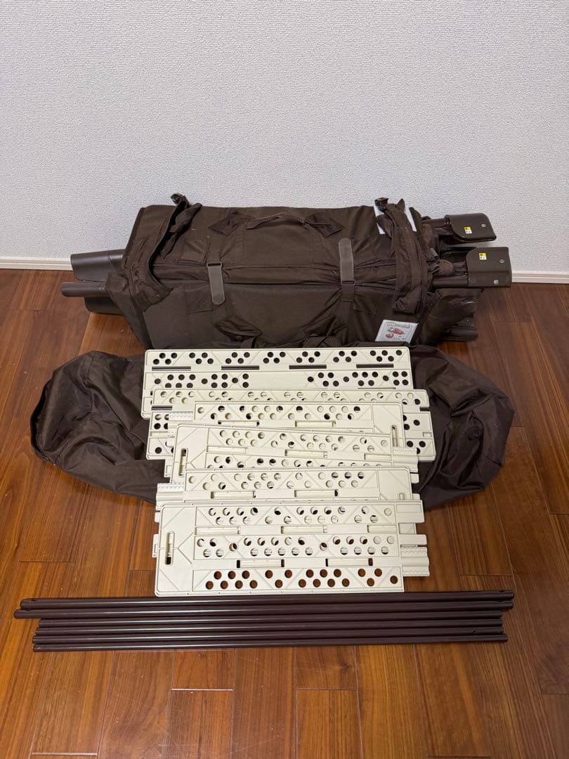 【美品】Aprica ココネルエアー プラス ベビーベッド ブラウン 折り畳み