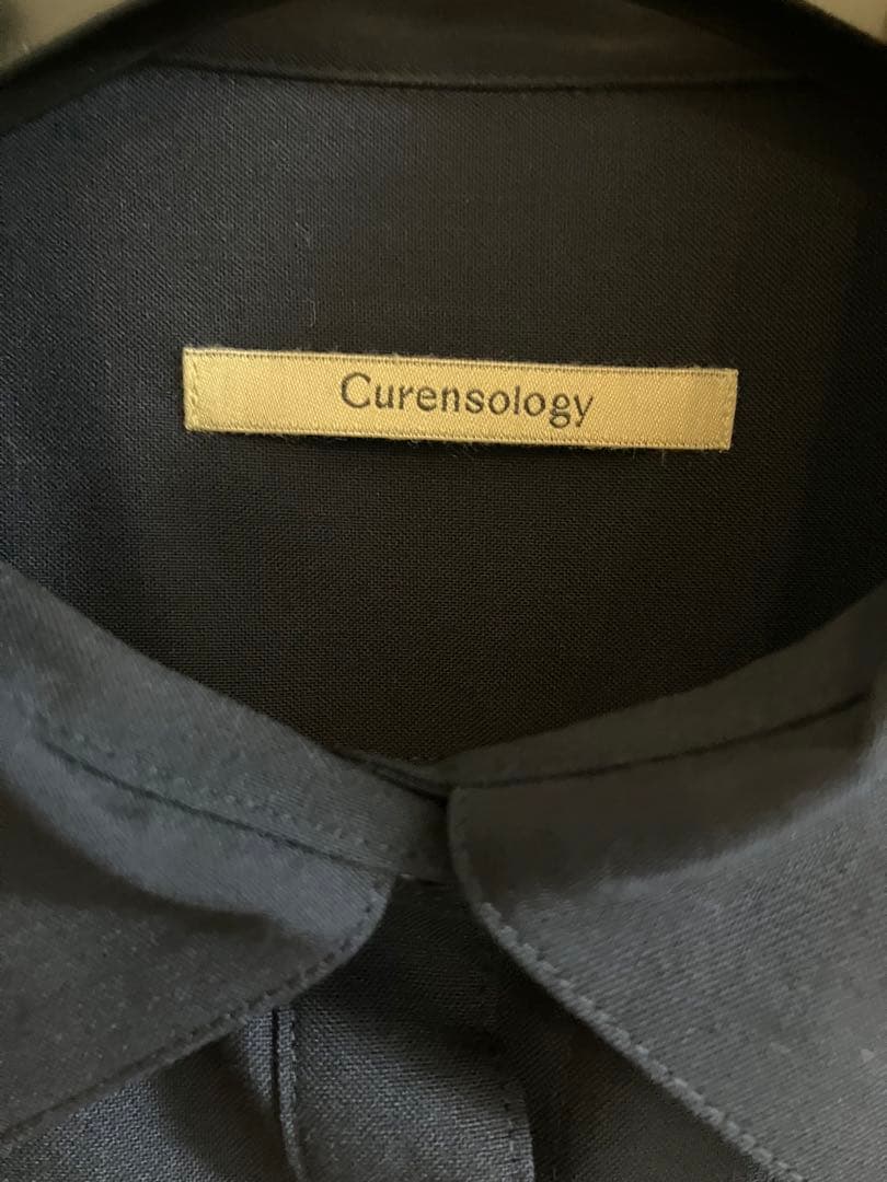 未使用 Curensology カレンソロジー カマーベストシャツ ウール 紺