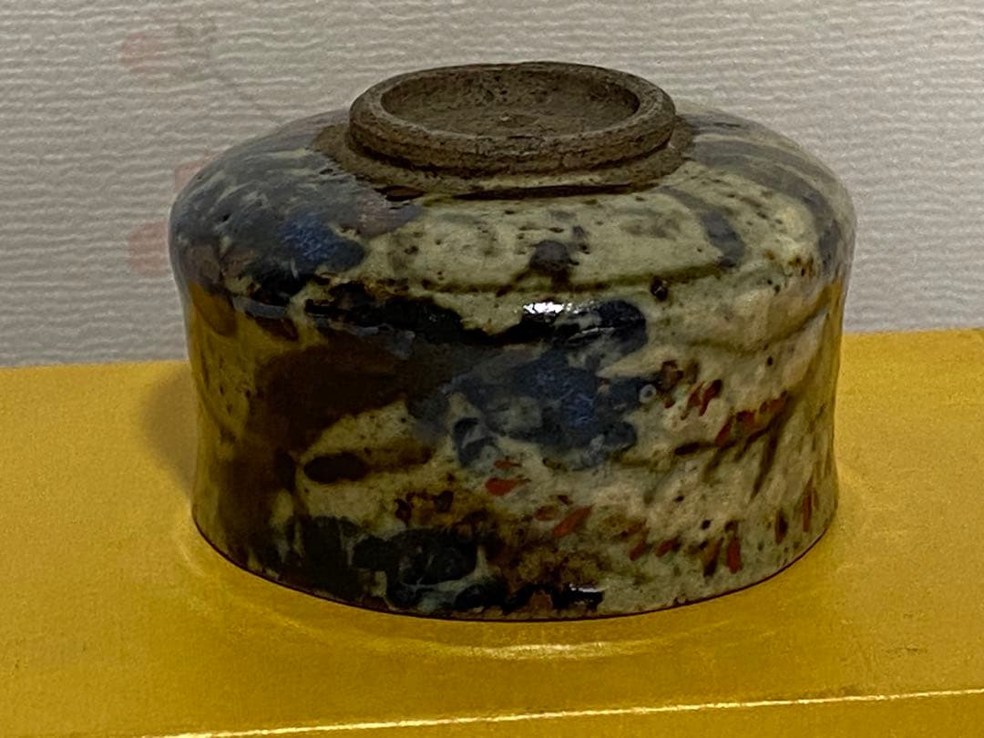 ♦犬山焼 雲錦手 竹節高台 酒器 ぐい呑み 大正〜 明治時代 古美術品 骨董品