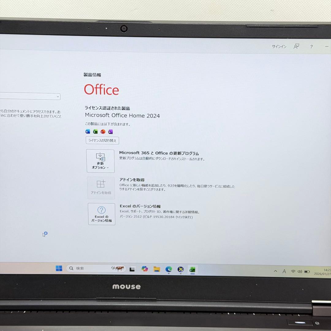 Windowsノート本体 mouse K5-I7GM5BK-A i7-12650H/16GB/512GB