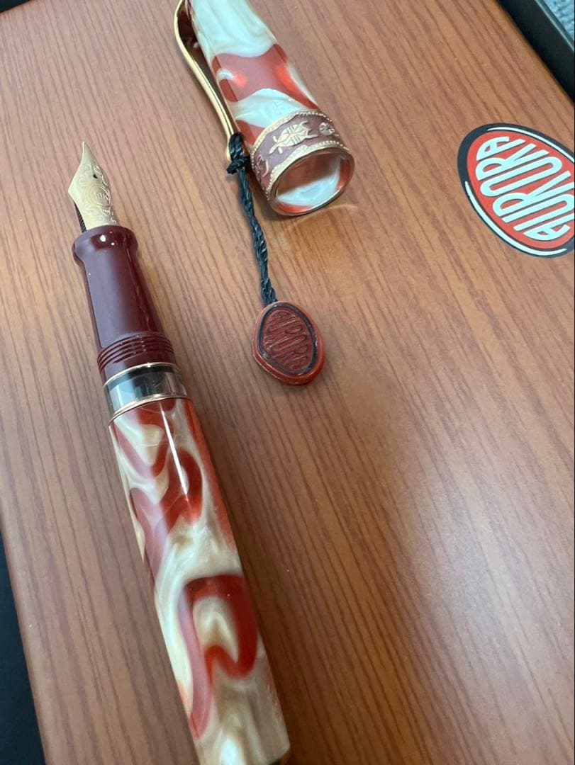 AURORA アウロラ　マーブル万年筆 専用ケース付き　金18K 高級万年筆