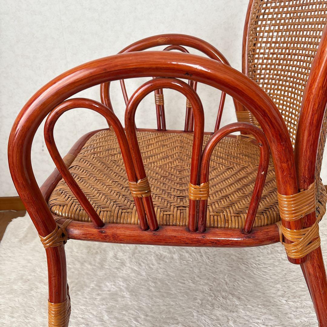 極上】ラタン アームチェア 一人掛け ダイニングチェア