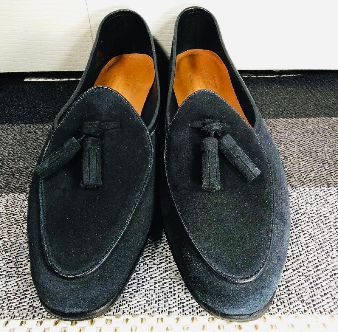 ❮新品未使❯ジャランスリワヤ⁄ネイビースエード⁄GOMMAベルジャンスリップオン