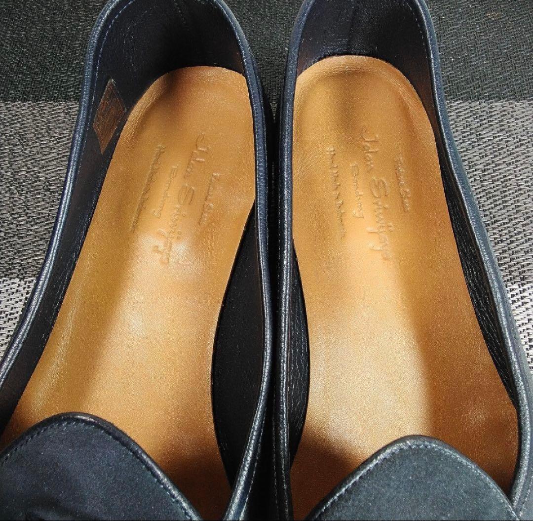 ❮新品未使❯ジャランスリワヤ⁄ネイビースエード⁄GOMMAベルジャンスリップオン