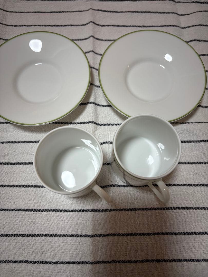 HERMES リズムグリーン　カップアンドソーサー2客