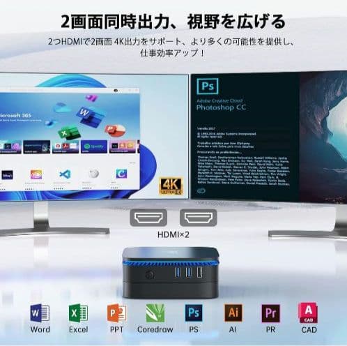 SSD1TB増設済み＊ミニPC n5105＊windows11/8GB128GB