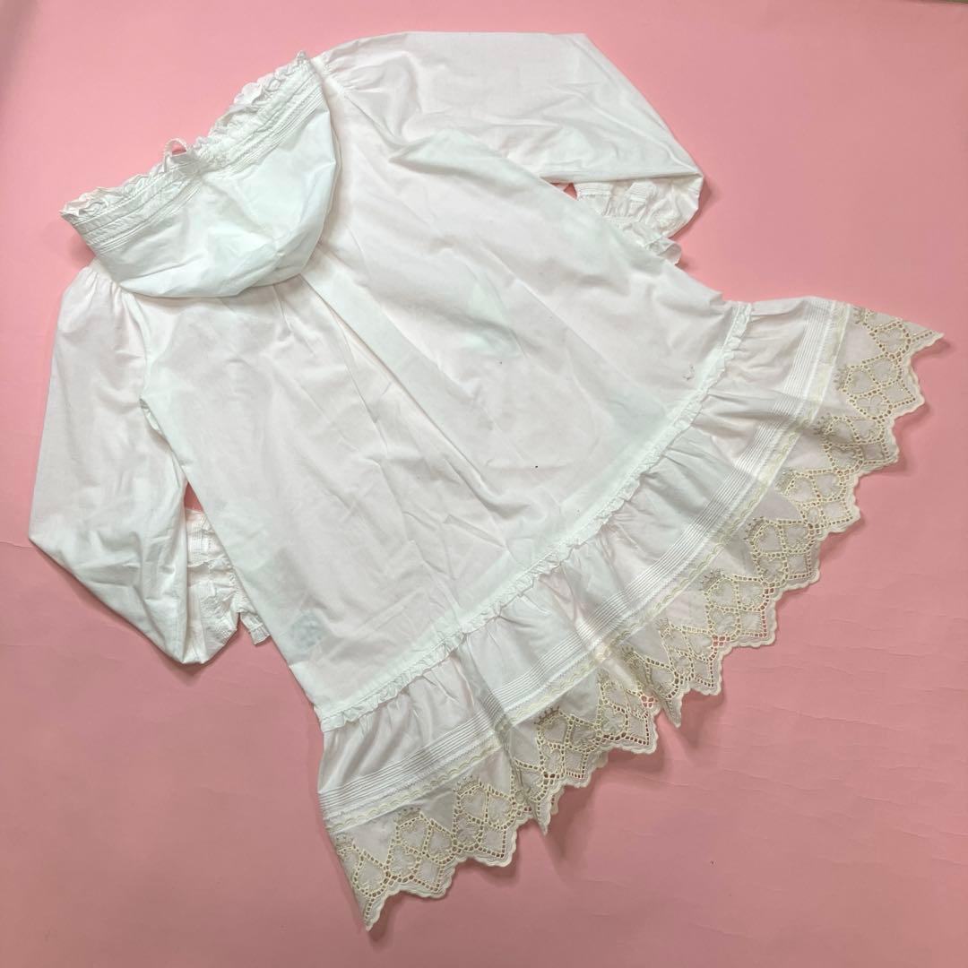 ピンクハウス 白 トランプワッペン レース使い ワンピース