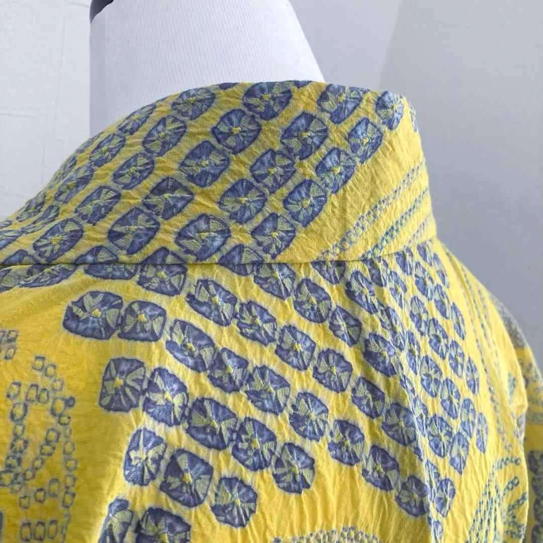 ヒタル 有松絞り浴衣・有松鳴海絞り　158cm マスタードカラーN222