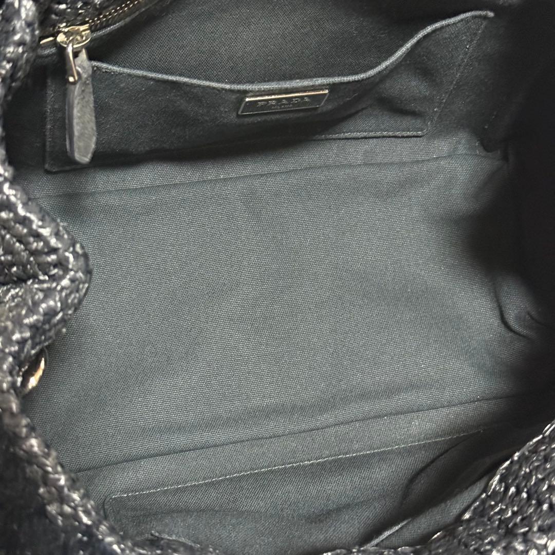 ⭐️極美品⭐️PRADA RAFIA PONPON 2way BAG ブラック