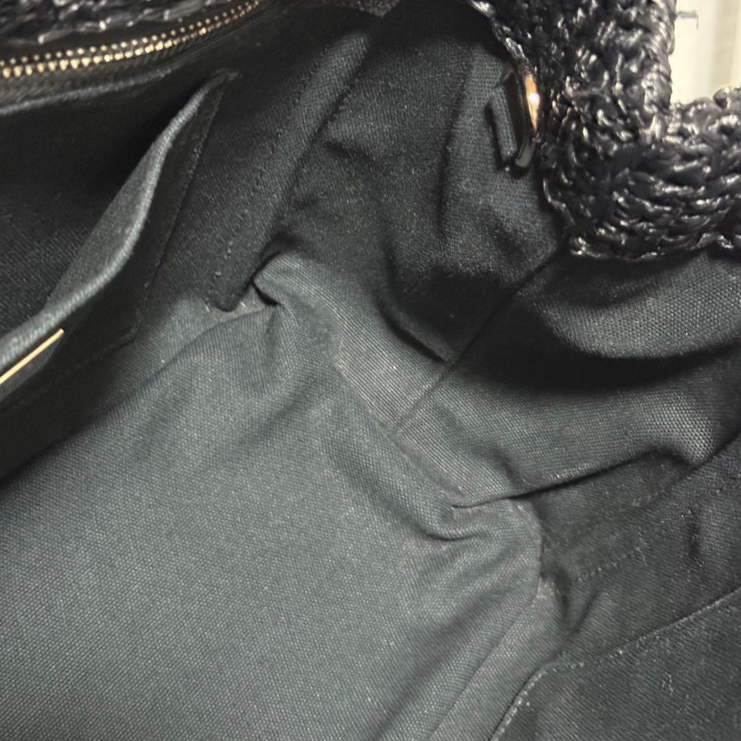 ⭐️極美品⭐️PRADA RAFIA PONPON 2way BAG ブラック