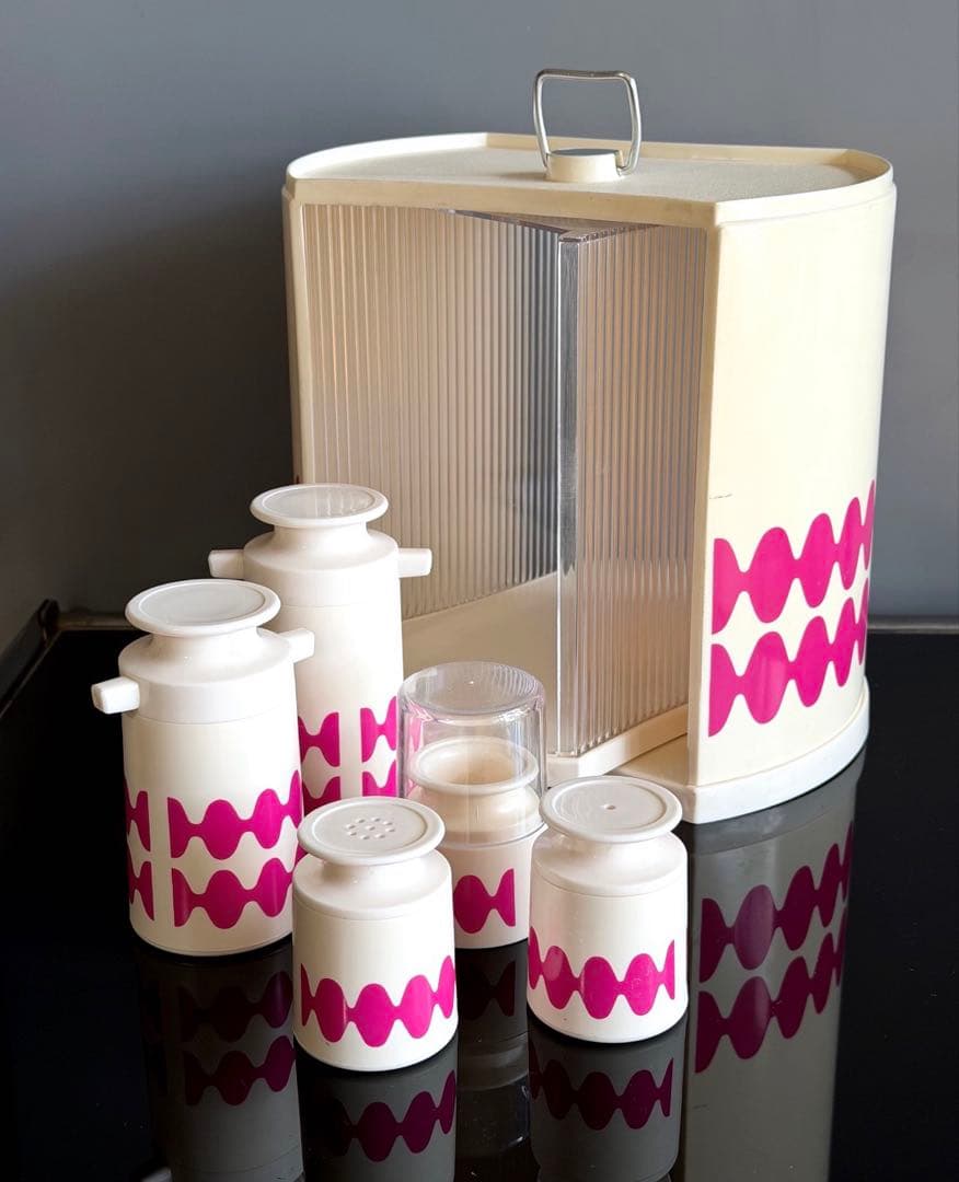 昭和レトロポップ　調味料ケース　カスターセット　調味料入れ　スペースエイジ　レア