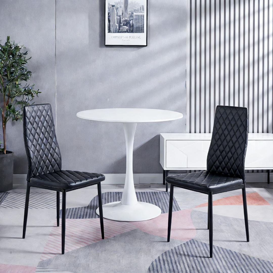 【ブラック】ダイニングチェア 菱形 2脚セット 食卓椅子 リビングチェア