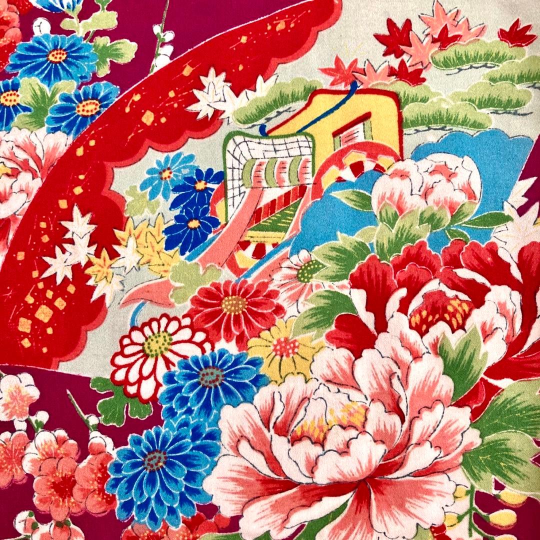 アンティーク 女の子 鶴 子供着物 七五三 アンティーク着物 NO44