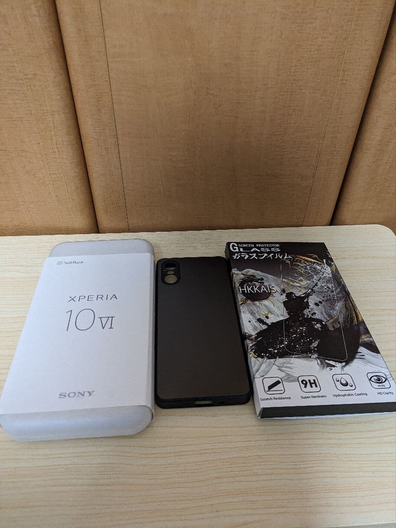 Xperia 10 VI ブルー ガラスフィルム ケース 付きA402SO