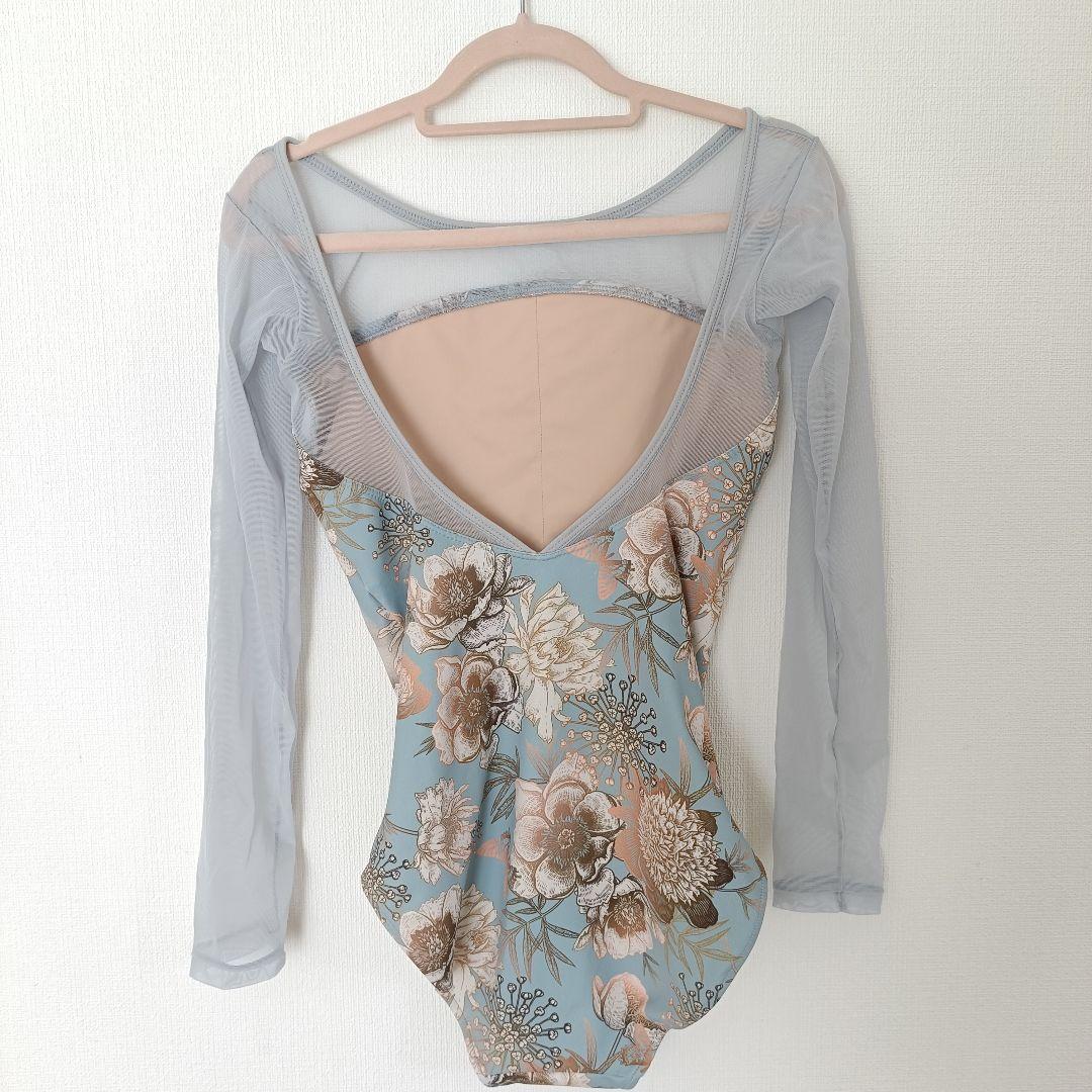 unoa ウノアPoppied garden Blue 10分袖レオタード　ML