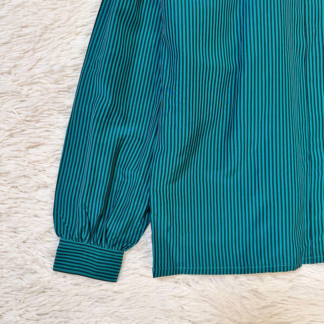 極美品 90s Christian Dior シルク100％ ストライプシャツ