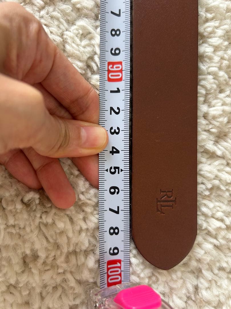 ラルフローレン　ブラウンレザーベルト メタルバックル