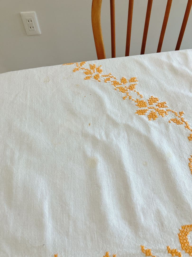 ドイツ製 アンティーク 手縫い テーブルクロス ユーロ アーコール