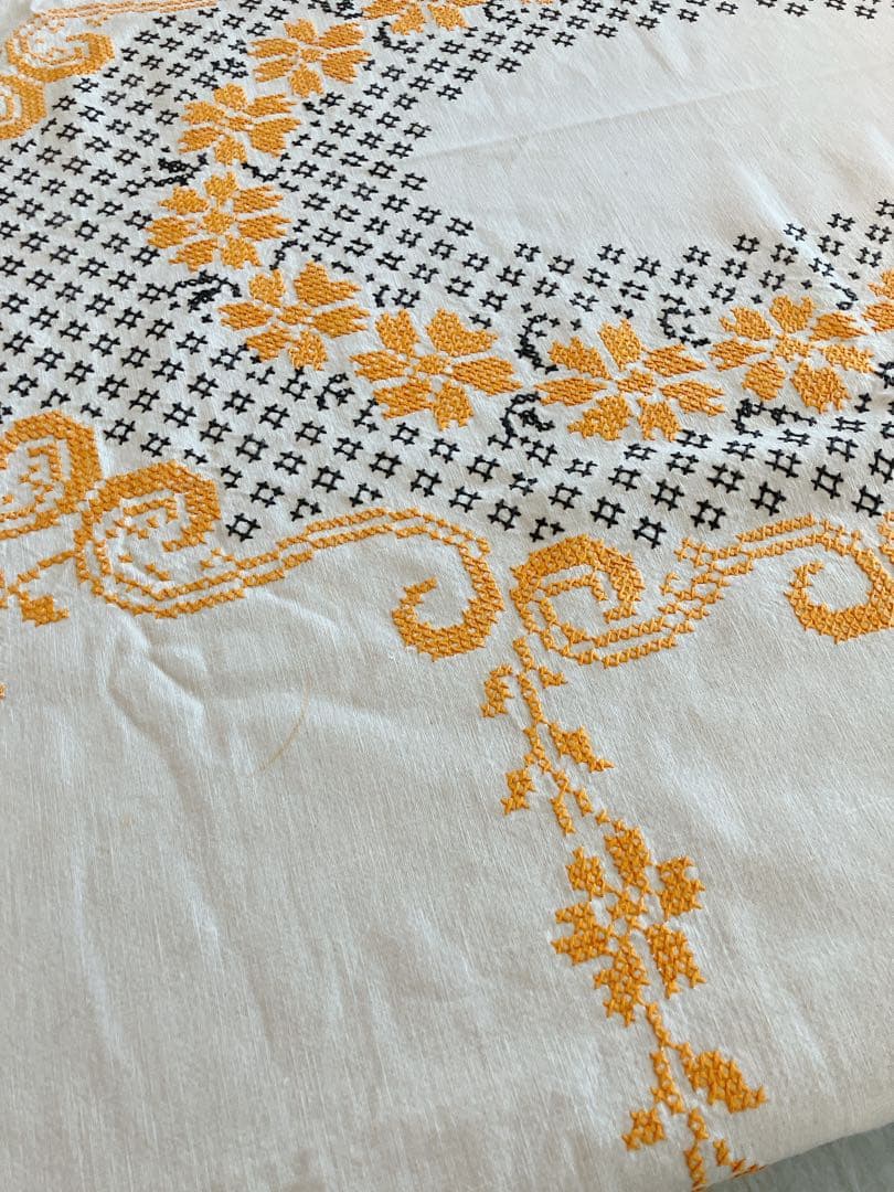 ドイツ製 アンティーク 手縫い テーブルクロス ユーロ アーコール