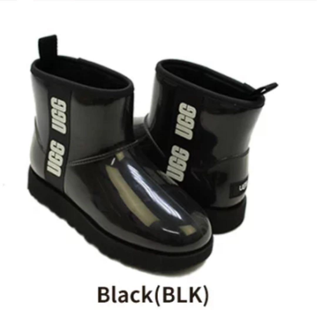 ugg ムートンレインブーツ クラシック クリアミニ ブラック【防水】24cm