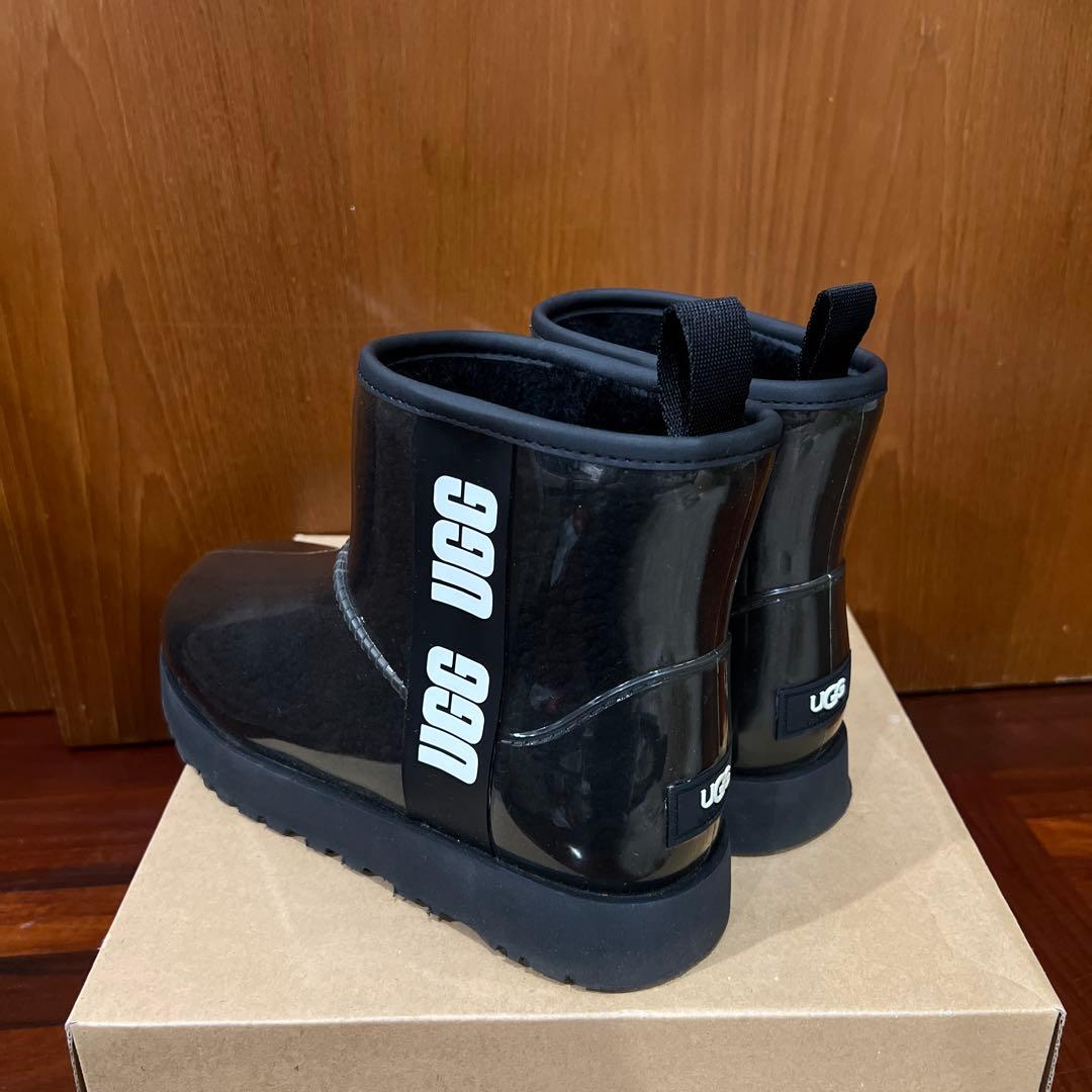 ugg ムートンレインブーツ クラシック クリアミニ ブラック【防水】24cm