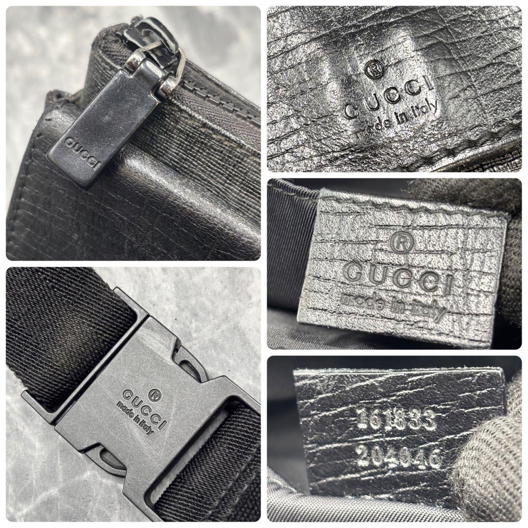 ✨美品✨GUCCI GG ショルダーバッグ ボディ ウエスト レザー 黒 ロゴ
