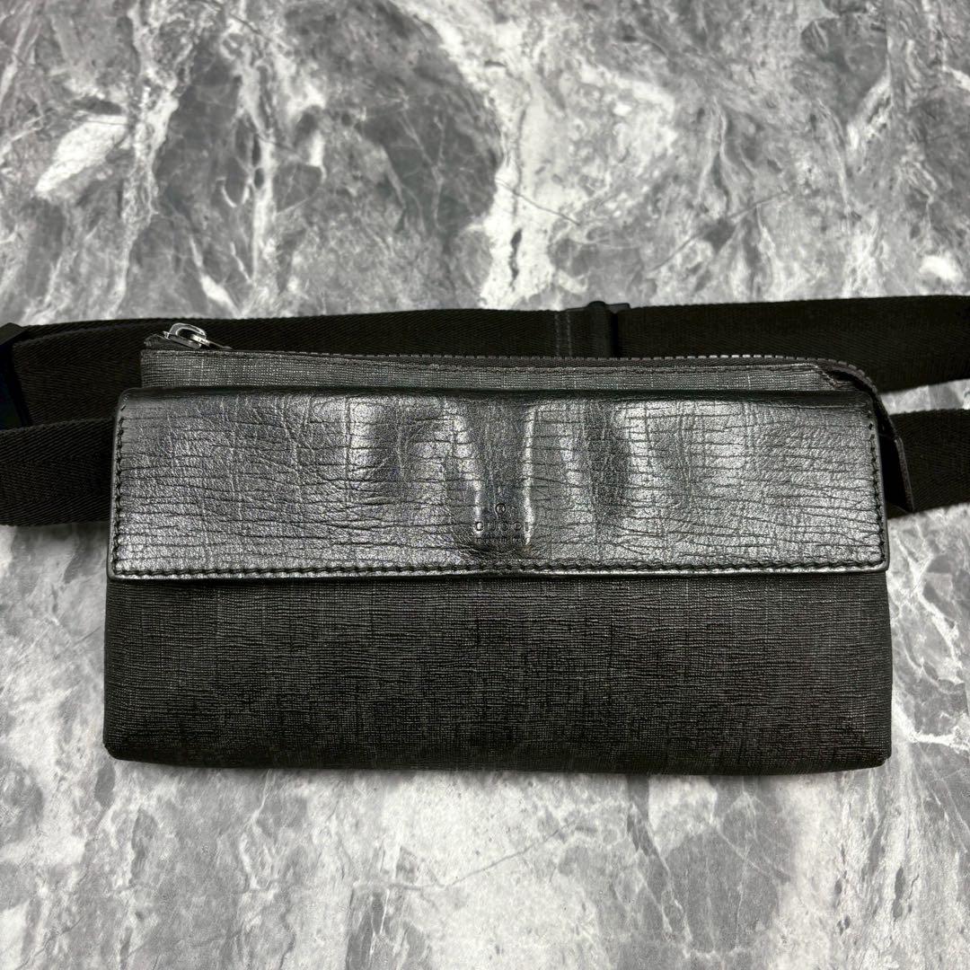 ✨美品✨GUCCI GG ショルダーバッグ ボディ ウエスト レザー 黒 ロゴ