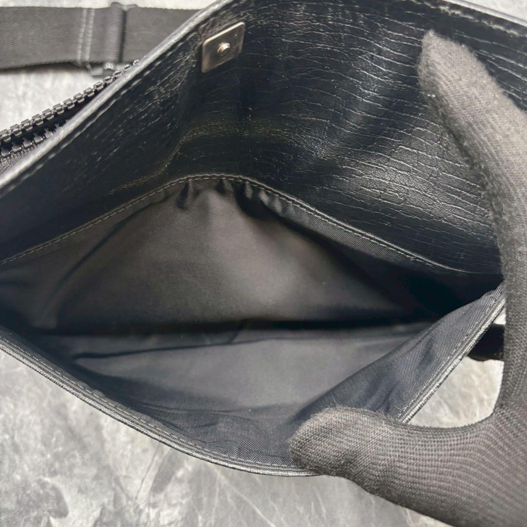 ✨美品✨GUCCI GG ショルダーバッグ ボディ ウエスト レザー 黒 ロゴ