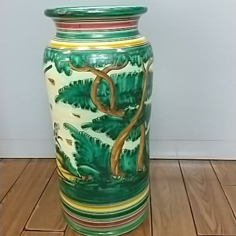 スペイン製の陶器壺・傘立てにも◎タラベラ