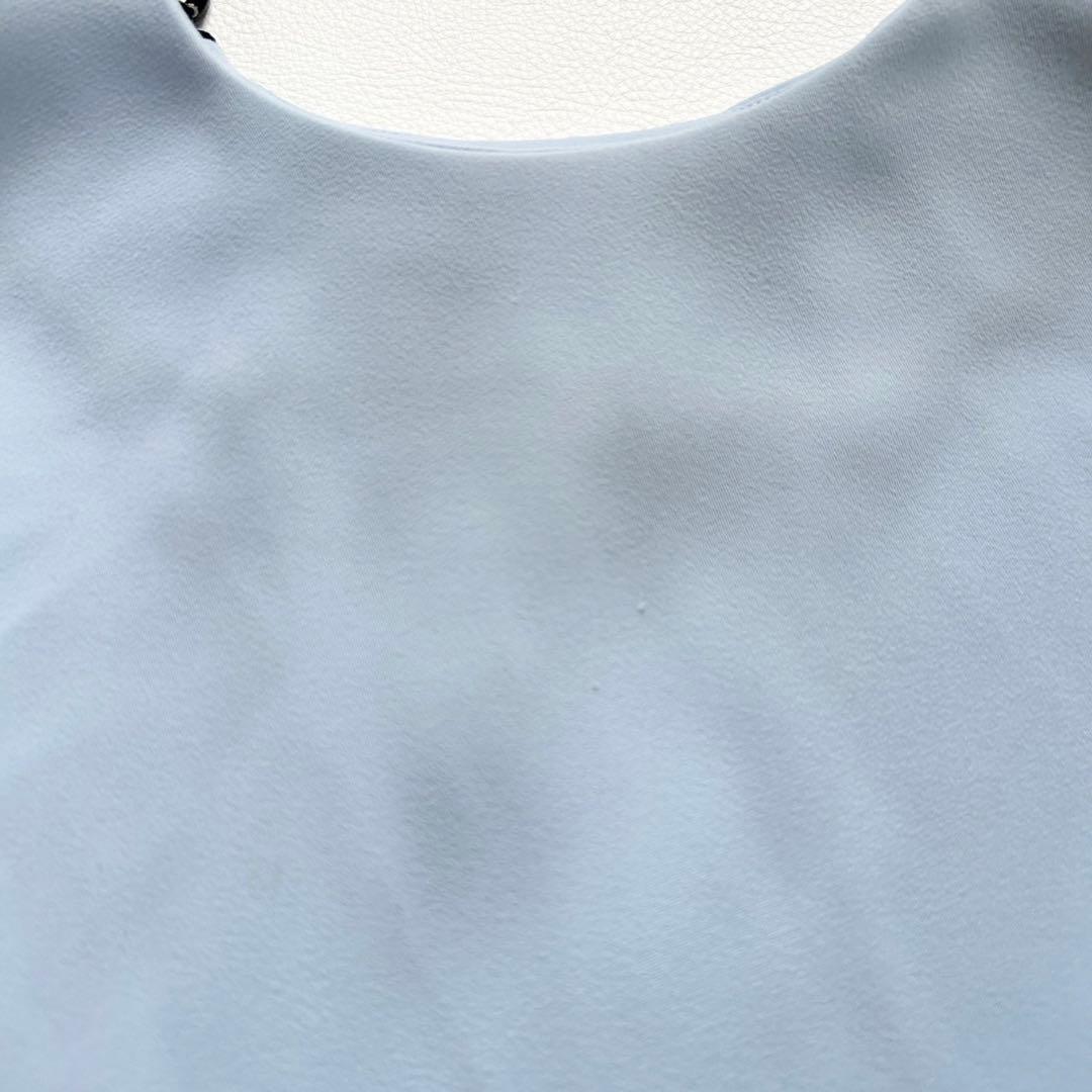 ヨーコチャン フレアスリーブバックプリーツドレス ワンピース ライトブルー