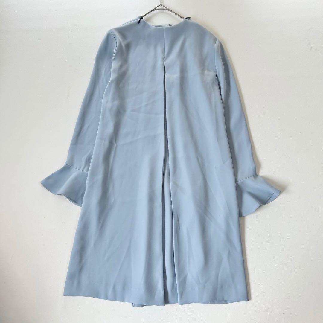 ヨーコチャン フレアスリーブバックプリーツドレス ワンピース ライトブルー