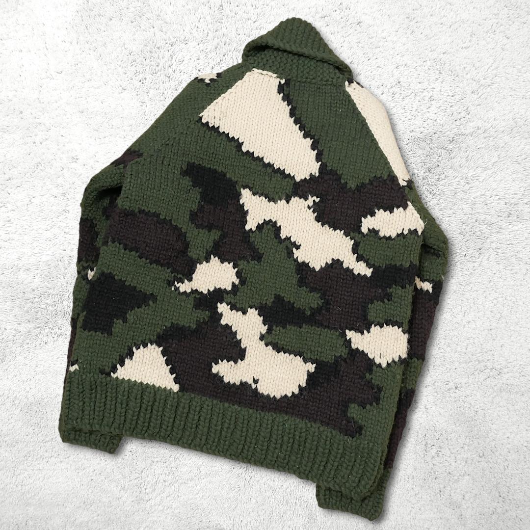 高級【カナタ】カウチンセーター XL相当 カモフラ迷彩 カナダ製 Kanata