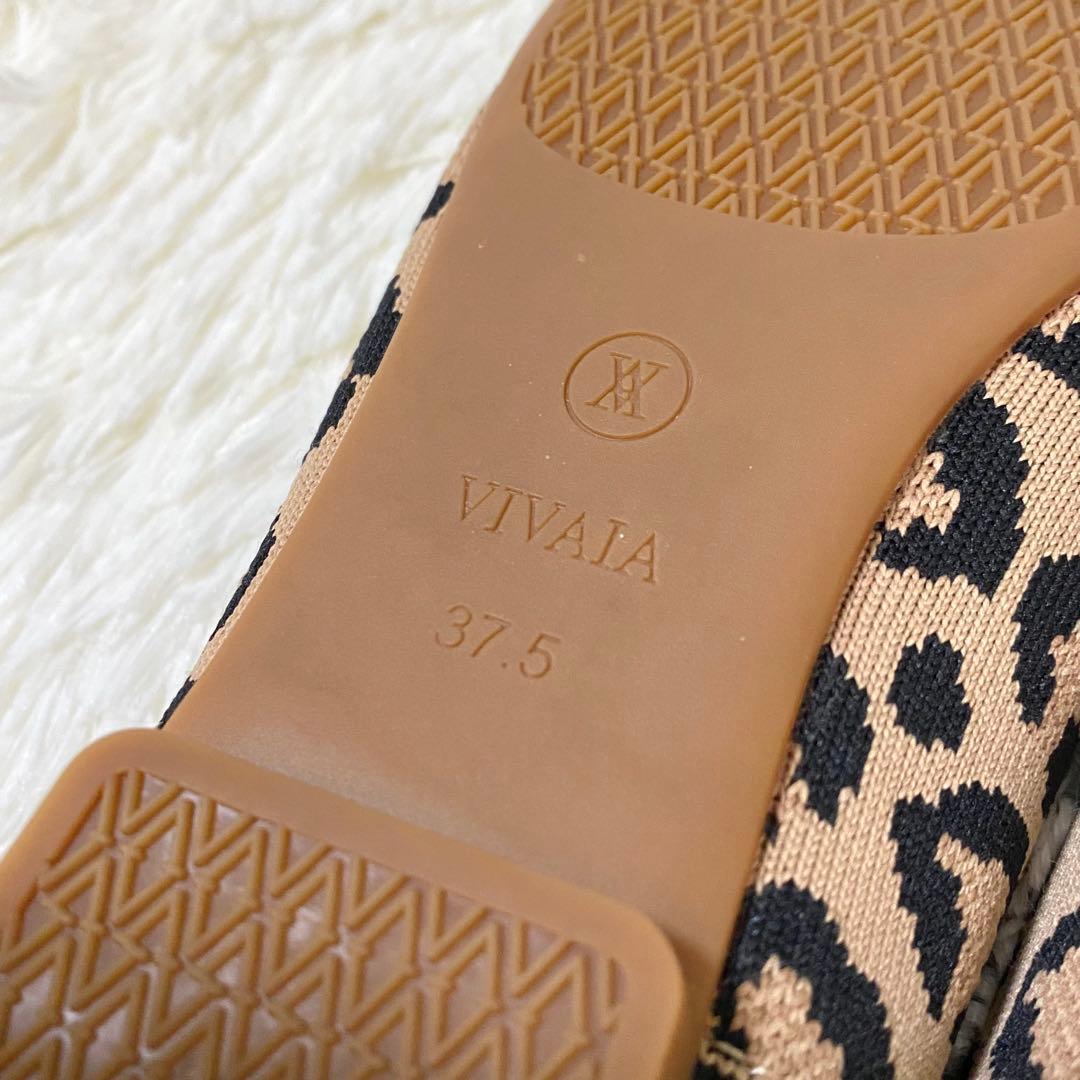 【訳あり美品】VIVAIA 軽量フラットシューズ ヒョウ柄 37.5