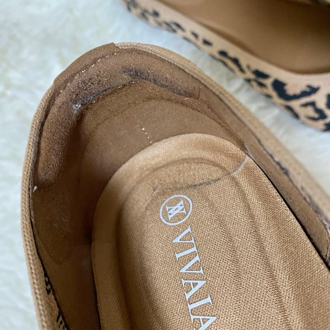 【訳あり美品】VIVAIA 軽量フラットシューズ ヒョウ柄 37.5
