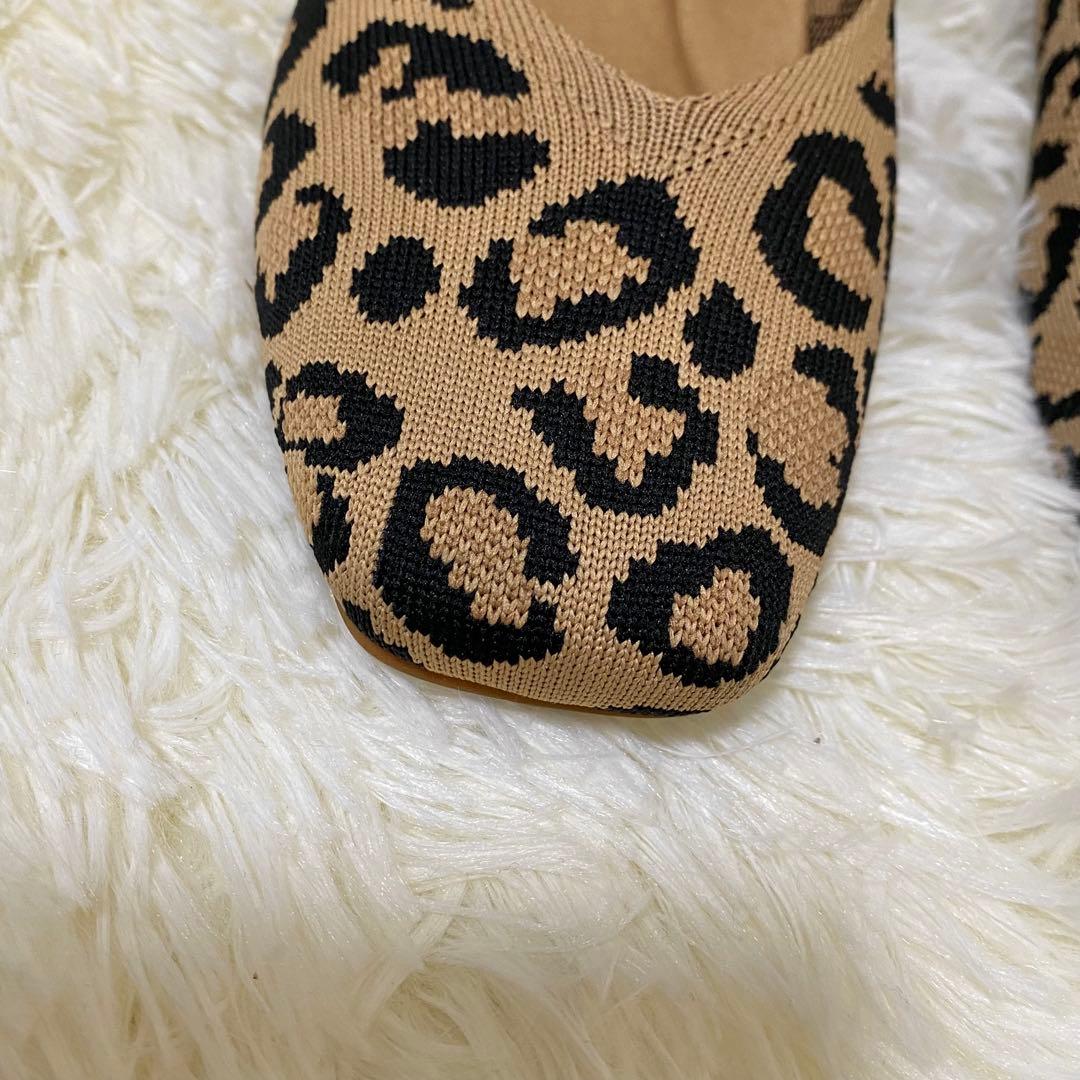 【訳あり美品】VIVAIA 軽量フラットシューズ ヒョウ柄 37.5