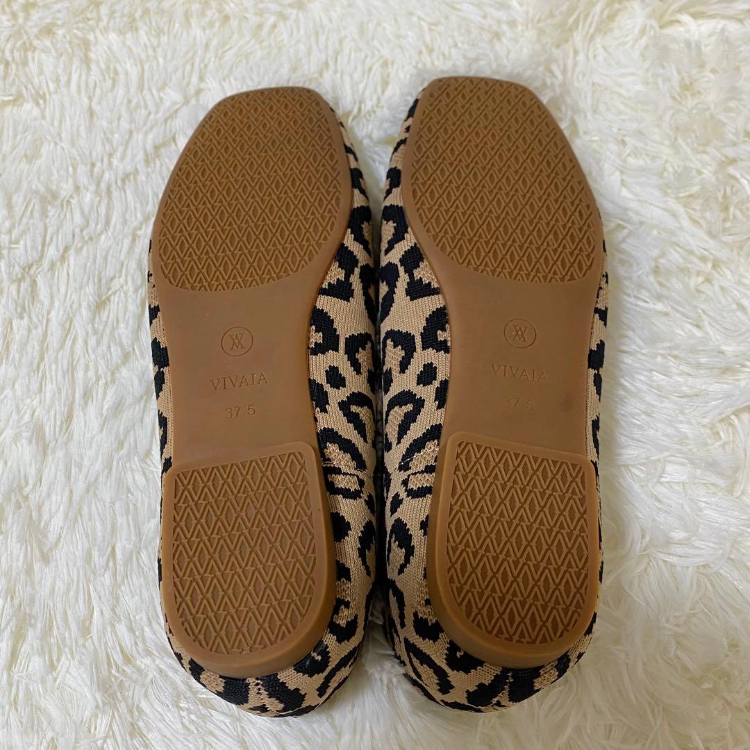 【訳あり美品】VIVAIA 軽量フラットシューズ ヒョウ柄 37.5