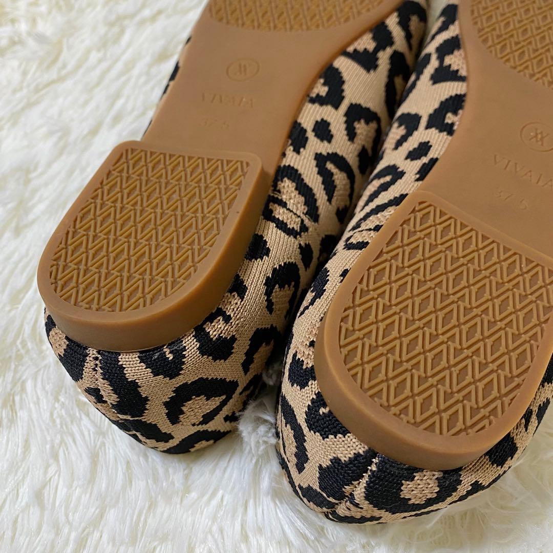 【訳あり美品】VIVAIA 軽量フラットシューズ ヒョウ柄 37.5