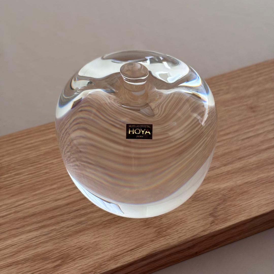 HOYA MUSEUM CRYSTAL りんご クリスタルガラス オブジェ