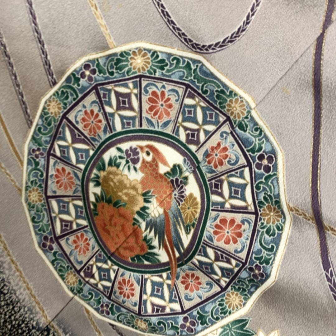 美品　正絹 黒留袖　4点フルセット 鳳凰　袋帯　結婚式　比翼仕立て　五つ紋